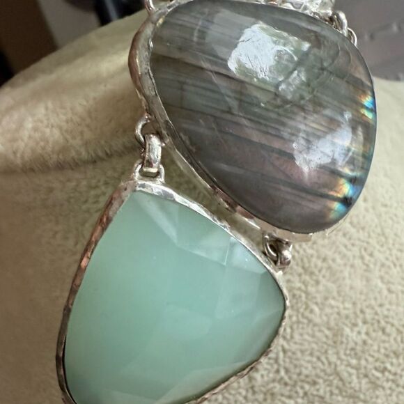 Stella &โDot Statement Necklace Semi-Precious Stones Bold Gem Design - Picture 8 of 17